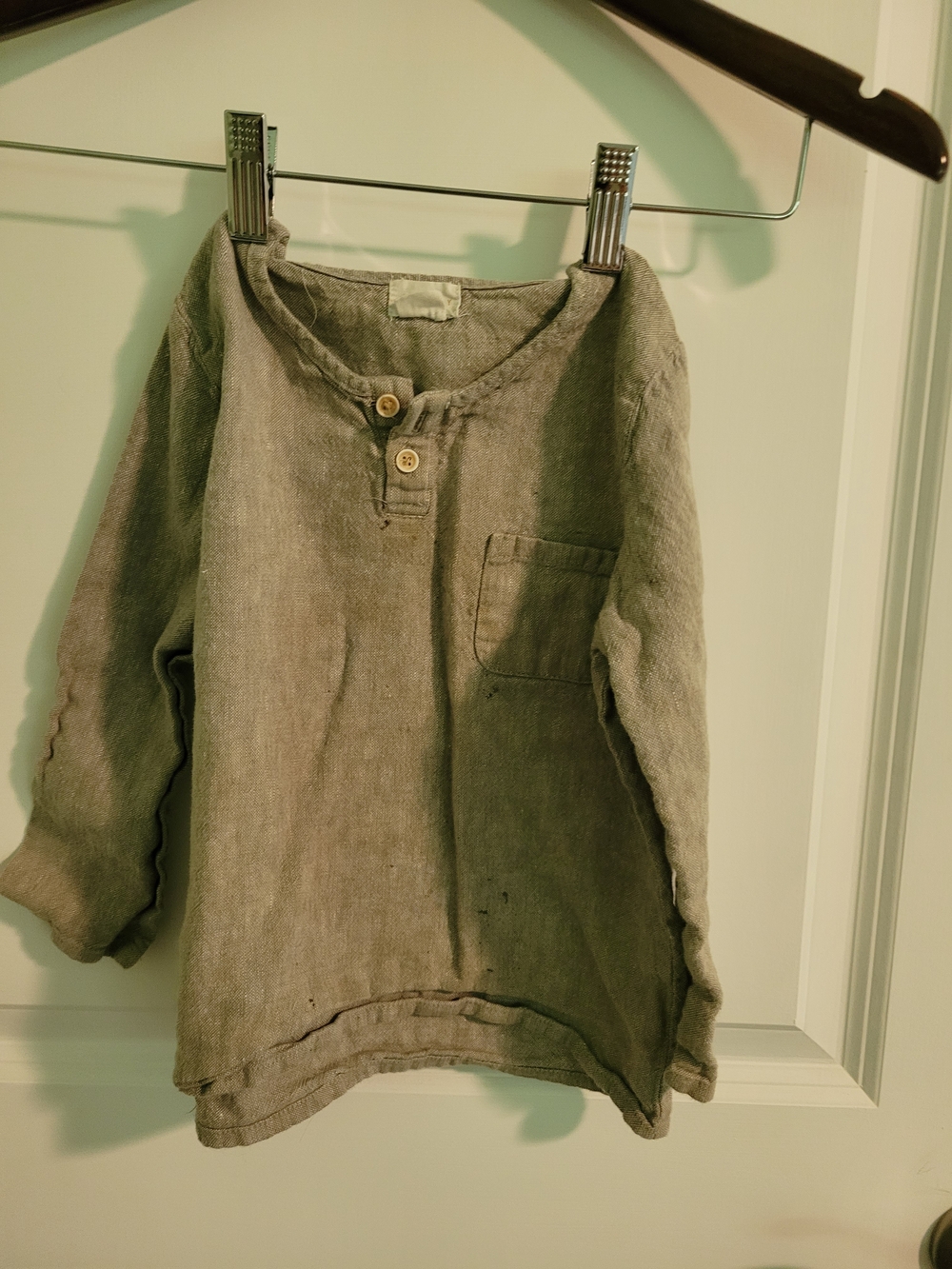 Jamie Kay Long-Sleeve Henley Top - Gray